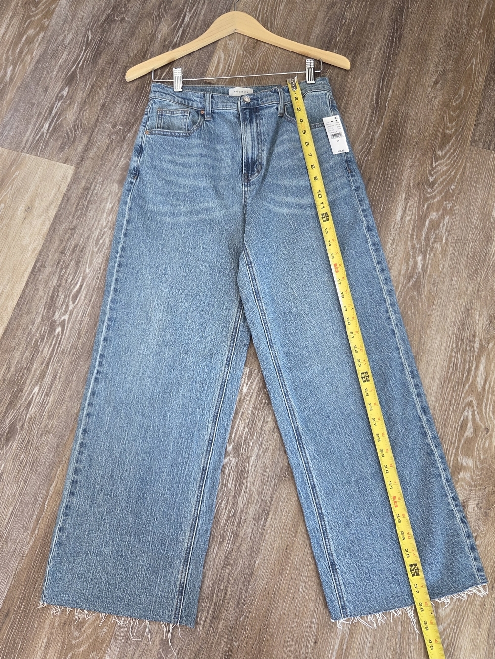 PacSun Nora Wide Leg Flare Blue Denim Jeans NWT High Rise High Waist Cropped - Picture 6 of 15